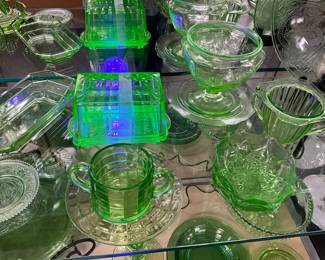 Green Uranium Glass Items