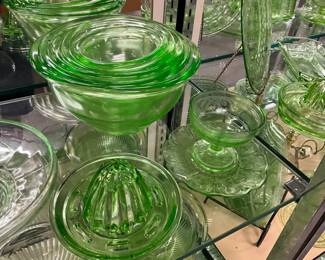 Green Uranium Glass Items