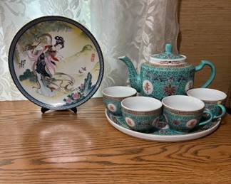 jap plate and tea set