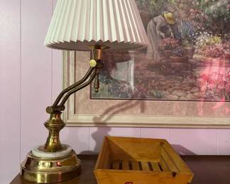 antique lamp and box