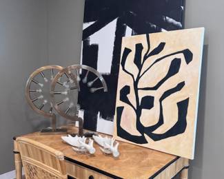 Bamboo desk and Chair, original Artwork 