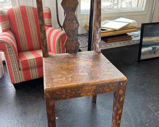 Antique inlay chair 