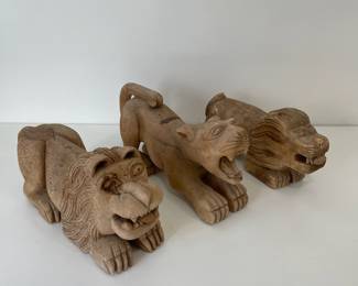 hand carved animals