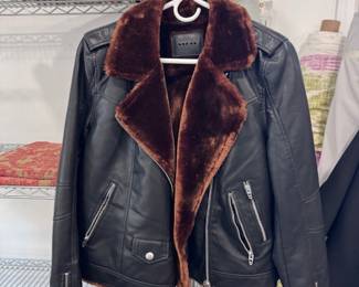 leather and faux fur jacket 