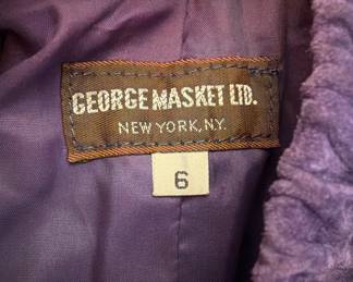 George Masket Size 6 Vintage Purple Leather Skirt