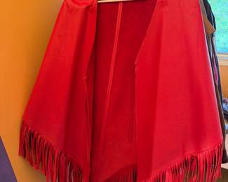 Newport News Vintage Red Leather Shawl