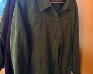 Vintage Green Faux Suede