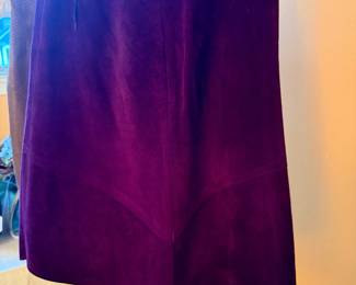 Purple suede skirt
