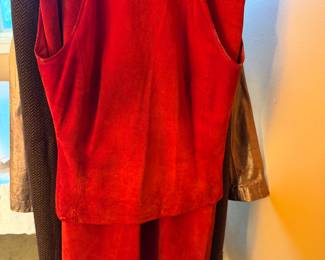 2 Piece Vintage Nine West Red Leather 2 Piece outfit