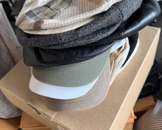 Assortment of Leather, Linen and wool Caps