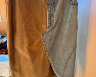 Jean and suede skirt