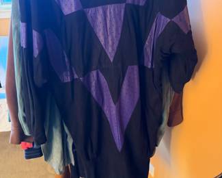 Vintage Purple and Leather suede dress