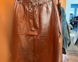 Brown Leather SKirt