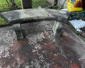 3 piece curved concrete bench