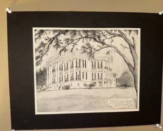 Pencil drawing print of Nottoway.
