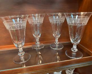 Needle Etched Crystal Stemware