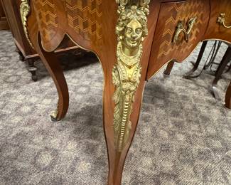 Detail of Brass Ormalu and Parquetry Inlay