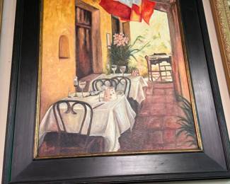 Beautiful French Cafe' Original Oil by local Artist Sue P. Jackson