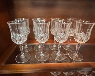 Set of 8 Crystal Wine Stems