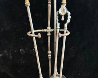 Victorian Brass Fire Irons