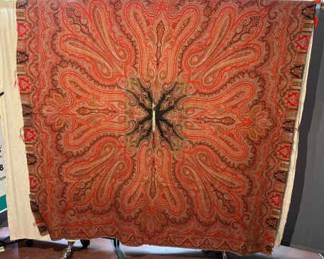 1860 Scottish Paisley Shawl With Back Center