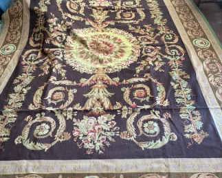 Vintage Flat Weave Savonnerie Rug