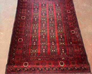 Vintage Hand Woven Turkmen Wool Rug