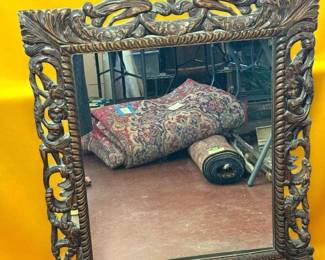 C.1840 Carolean Style Carved Wooden Mirror