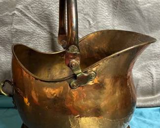 Antique Copper Coal Scuttle