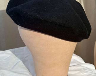 Black Wool Beret Made For Chapellerie Pochat, Annecy France