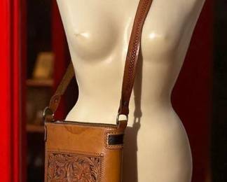Mike Gilbert Tooled Leather Bag Sherman Oaks