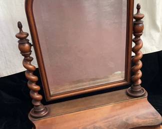 Antique Victorian Barley Twist Shaving Mirror