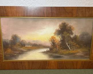 Vintage Landscape Painting In The Style of William Henry Chandler.