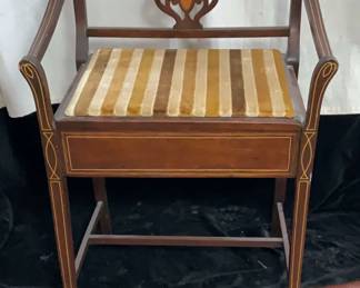 Edwardian Inlaid Mahogany Cello Chair