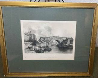 Engraving Titled West Gate of ChingKeangFoo by Thomas Allom, Circa 1843.