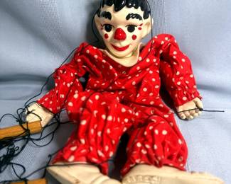 Vintage Curtis Crafts Clippo the Clown Marionette