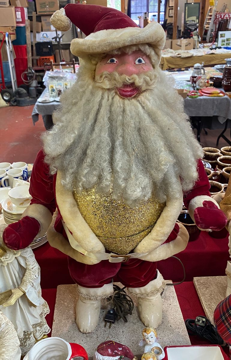 Large Vintage Animated Gale Santas (Red and Gold)