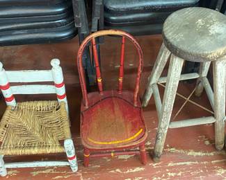 Assorted Chairs and Stool