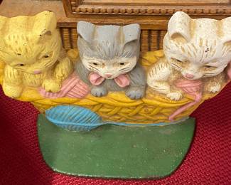Cast Iron Kitten Themed Doorstop