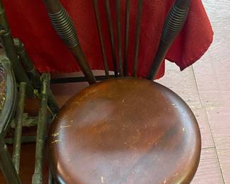 Antique Piano Stool with Backrest