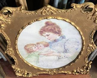 Victorian Mother and Child Print