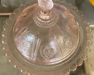 Small Pink Mosser Child's Butter Dish