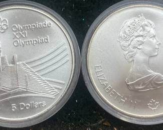 Silver 1976 Montreal Canadian 5 Dollar