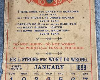 1899 Calendar
