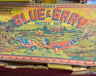 Old Marx Giant Blue & Gray Battle Set Playset