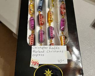 #484	Christopher Radko garland Christmas express	 $40.00 			
