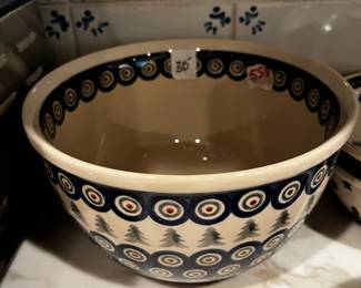 #555	polish pottery with circles mixing bowl	 $30.00 			
