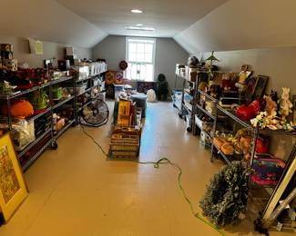 christmas attic in carriage house
