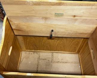 #453	Wood toy box w bench seat as is finish 33x17x27	 $60.00 			
