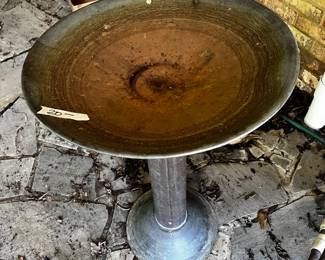 #625 outside metal bird bath $25.00